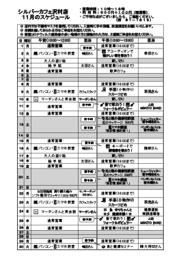 11月沢村店スケジュール